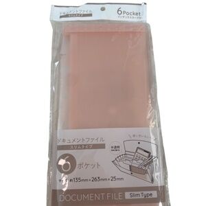 6-Pocket Document File with Index Card. Translucent. Peach